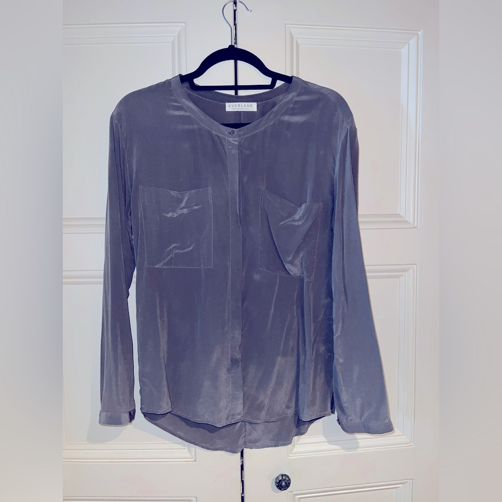 EVERLANE Silk L/S Button Down Top